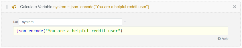 A flow brick setting a second system message for the comment writing task